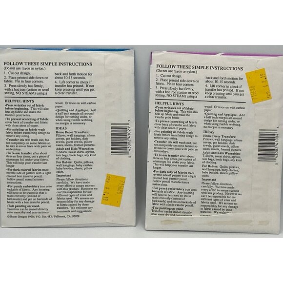 Banar Designs Iron-On Transfers Set of 2 Butterflies Flowers VTG Needlepoint - Picture 4 of 4